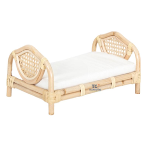 Prix usine fait à la main en rotin naturel lit de poupée rotin jouets bébé meubles en gros fabriqué au Vietnam - Product Image 1