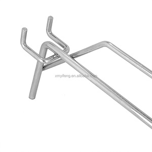 Hiện đại chất lượng cao siêu thị hiển thị kim loại Chrome Pegboard móc dây đôi slatwall quần áo móc sắt thép cửa hàng vật liệu - Product Image 5