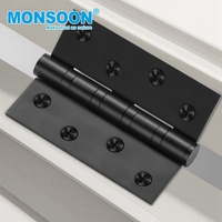 Charnière de porte et de fenêtre robuste en acier inoxydable 201 2BB 4 x 3 x 2,5 mm, charnières à pivot encastrées de 3/4 pouce, charnières à roulement à billes pour porte en bois
