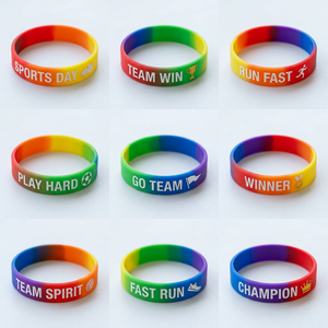 Braccialetto in Silicone Colorato a Segmenti <span class=keywords><strong>per</strong></span> Bambini, Personalizzabile con Logo Scolastico, Senza BPA, <span class=keywords><strong>per</strong></span> Eventi di Team Building e Premi - Product Image 1