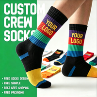 Chaussettes athlétiques côtelées personnalisées avec logo, conception gratuite, solution d'emballage et de marquage, vente en gros, faible MOQ, couleurs assorties