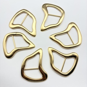 Irregular Gold Metal Buckle Zinc Alloy Belt Buckle Hardware Salt Spray Tested Anti Oxidation Custom OEM Factory Accessories