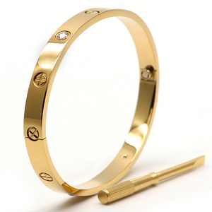 Wholesale Luxury Jewelry Stainless Steel PVD Plated Real Gold Silver <strong>Loves</strong> Screw Screwdriver Nail <strong>Bracelet</strong> for Men Women Bangle - Product Image 1