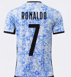 Camisa de futebol Ronaldo versão jogador Tailândia 2024 Maillot camisa de futebol Uniformes de futebol frete grátis para Portugal