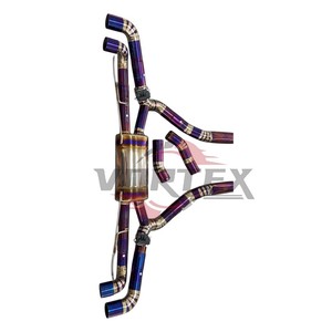 Système d'échappement Vortex Titanium Valvetronic compatible avec F95 X5M F96 X6M 4.4T S63 Performance Racing Catback Muffler System Purple Pie-cut - Product Image 3