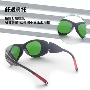 Gafas de seguridad para láser, montura negra, lente de 2 mm, 20% de transmitancia de luz, protección ocular para protección contra la radiación láser - Product Image 1