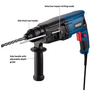 HERZO DIY Electric Rotary Hammer Drill BMC Package 900W 26MM Jack Hammer 220V Rated Voltage Concrete Industry 30mm 5kg