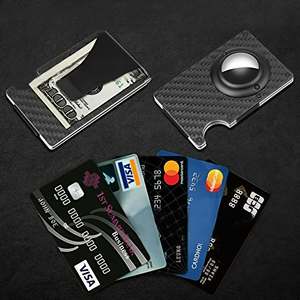 Custom Logo Smart Tracker Air Tag Wallet Minimalist Aluminum Alloy Metal <b>Card</b> <b>Holder</b> for Men RFID Blocking Slim Cash Money Clip - Product Image 4