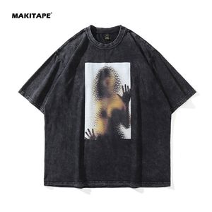 Camisetas Y2k Personalizadas con Cuello Redondo, 100% Algodón, Marca Privada, Lavadas al Ácido, Camisetas para Hombre con Estampado Gráfico, Camisetas Vintage para Hombre - Product Image 2