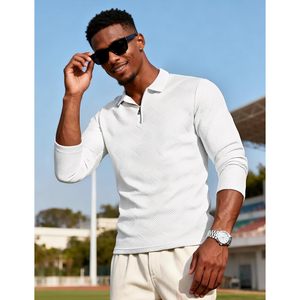 Suéter Casual de Manga Larga con Cierre de Cremallera y Textura Geométrica de Punto para Hombre FOXA - Product Image 2