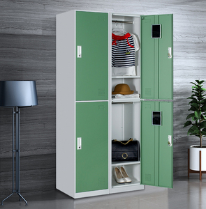 High Quality 4-Door Steel Furniture Commercial Storage Thin Metal <b>Lockers</b> with Key for Staff Assembled Structure - Product Image 1