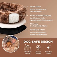 Lit de voyage pour chien luxueux, moderne, confortable et portable, en fausse fourrure, pour extérieur, avec housse amovible