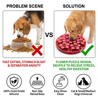 Alas Snuffle Silikon Bebas BPA Bentuk Bunga untuk Anjing, Alas Latih IQ Hewan Peliharaan, Alas Pengendus untuk Mengurangi Kecemasan, Alat Pengisi Lambat Makan untuk Kucing, Mainan Pengayaan