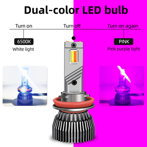 도매 M6P 120W LED 자동차 헤드라이트 공장 듀얼 컬러 6500K 화이트 핑크 퍼플 캔버스 CSP 3570 12V 24V H7 H11 9005 9006 HB4 - Product Image 6