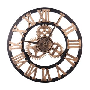 Grande Loft industriale in metallo nuovo Design vecchio stile Vintage antico grande <span class=keywords><strong>orologio</strong></span> <span class=keywords><strong>da</strong></span> <span class=keywords><strong>parete</strong></span> meccanico in plastica con ingranaggi - Product Image 1