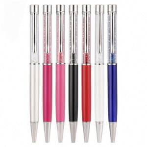Hot Stock Crystal Diamond Filled Metal <b>Rotating</b> Ballpoint Pen Multi Color for Business Promotional Wholesale Gift Stationery - Product Image 2