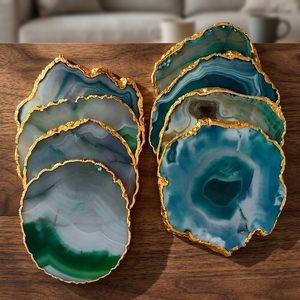 Porte-bougie en fluorite bleue polie, géode, pierre naturelle irrégulière, décoration d'intérieur - Product Image 4