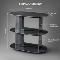 Ensemble de tables basses minimalistes à cadre métallique rond avec plateau en pierre frittée aspect marbre pour salon, chambre, hôtel, projet commercial