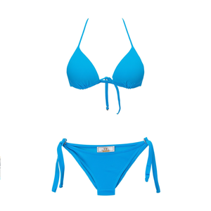 Costume da bagno bikini HDJ due pezzi blu taglie 42 44 46 48 con design con laccetti laterali per la spiaggia - Product Image 3
