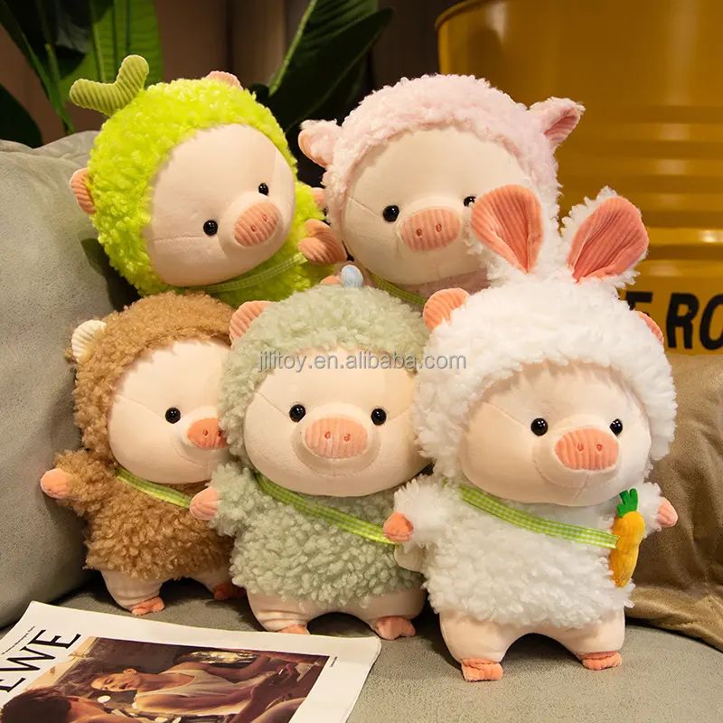 dressing pig plush toy stuffed custom design for kids 28cm animal toys cute cartoon kawaii soft wholesale manufacturer