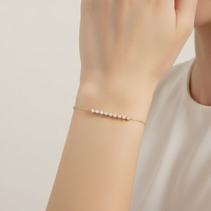 ซัพพลายเออร์ฮ่องกง ขายส่ง กำไลข้อมือทองคำแท้ 18K ดีไซน์ทันสมัย ประดับเพชรแท้ ปรับขนาดได้ สำหรับผู้หญิง สวมใส่ได้ทุกวัน - Product Image 4