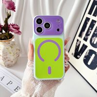 Coque de téléphone ultra-fine en PC couleur bonbon style streetwear pour iPhone 17 16 15 14 13 12 ProMax – Housse de protection magnétique simple et colorée