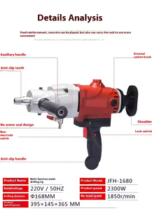 Handheld Dual-Use Water & Electricity Rig Air Conditioning Concrete Drilling Mixer 30mm <b>Drill</b> Boring Machine 1680 Variable Speed - Product Image 5