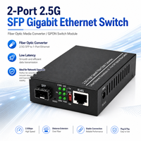 Convertisseur de média fibre optique SFP 2.5G OEM ODM 1 RJ45 1 Port Fibre Monomode Multimode pour FTTH CCTV Centre de Données 100M 1000M 2500Mbps