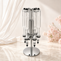 Nouveau design – Distributeur de parfum rotatif pour 6 flacons argentés de 375 ml, idéal pour la présentation de parfums multi-marques lors de mariages