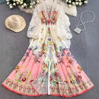 Robe élégante à col en V et manches longues, coupe ajustée, en mousseline, printemps-automne, service OEM ODM