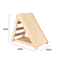 Pohon Garukan Kucing Kayu Solid Lipat Berlapis Sisal Desain Vertikal Sangat Tahan Lama Tidak Rontok Gaya Minimalis Cakar