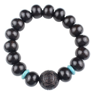 Black Sandalwood Beads <b>Bracelet</b> 14Mm Abacus Design Carved Buddha Men Women Gift Jewelry - Product Image 5