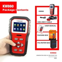 KW860, la máquina de diagnóstico de vehículos portátil más vendida, reinicia la luz de advertencia del motor, datos en tiempo real, herramientas de diagnóstico OBD2 para vehículos de 12 V