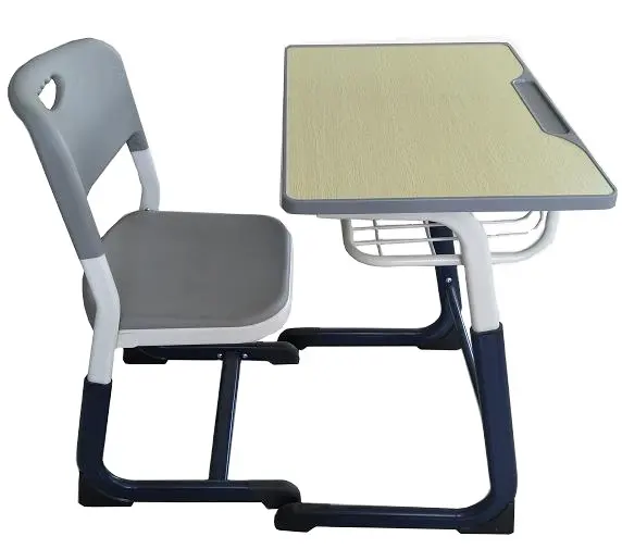 Metal frame School Furniture Classroom Single Seat Desk and Chair for Students