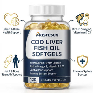 Ausreson OEM <span class=keywords><strong>Huile</strong></span> <span class=keywords><strong>de</strong></span> <span class=keywords><strong>Poisson</strong></span> Halal <span class=keywords><strong>Huile</strong></span> <span class=keywords><strong>de</strong></span> <span class=keywords><strong>Foie</strong></span> <span class=keywords><strong>de</strong></span> <span class=keywords><strong>Morue</strong></span> Capsules Molles Santé Cœur & Cerveau Articulations & Os Capsules Molles d'<span class=keywords><strong>Huile</strong></span> <span class=keywords><strong>de</strong></span> <span class=keywords><strong>Foie</strong></span> <span class=keywords><strong>de</strong></span> <span class=keywords><strong>Morue</strong></span> - Product Image 2