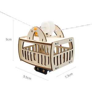 OKN-T05092 <b>DIY</b> Assemble Cable Car Wooden Model STEM Education Science <b>Kit</b> - Product Image 3