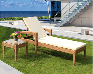 Meubles <span class=keywords><strong>de</strong></span> patio <span class=keywords><strong>de</strong></span> <span class=keywords><strong>jardin</strong></span> d'hôtel chaise longue d'extérieur en corde <span class=keywords><strong>de</strong></span> rotin et teck en aluminium pour la plage chaise longue Chaise longue <span class=keywords><strong>de</strong></span> piscine - Product Image 4