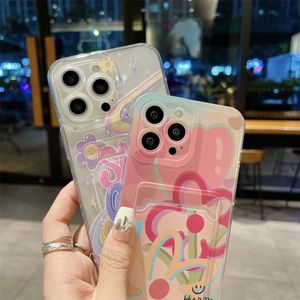 Mới Cắm Trong Thẻ Trong Suốt TPU <span class=keywords><strong>In</strong></span> Colourful Hoa Điện Thoại Di Động Trường Hợp Bìa Cho Iphone 15 14 Pro Max Rõ Ràng Trường Hợp Đối Với Samsung - Product Image 3