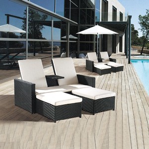 Chaise longue de jardin d'usine, chaise longue <span class=keywords><strong>en</strong></span> <span class=keywords><strong>rotin</strong></span>, ensemble de <span class=keywords><strong>salon</strong></span> de jardin A5257 - Product Image 6