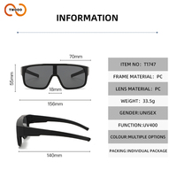 TWOOO T1747 Lunettes de soleil à porter par-dessus des lunettes de vue, ultra-légères, coupe-vent, pour le cyclisme et les sports de plein air, transfrontalier