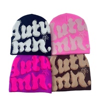 Bonnet tricoté unisexe réversible à rayures jacquard sans revers, pour homme, de créateur, vente en gros, logo personnalisé, voyage, plage, hiver