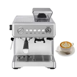 コーヒー豆グラインダー付きプロフェッショナル15Barエスプレッソマシン半自動コーヒーマシン