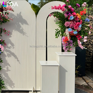LEDA Outdoor Events Stage Decoration Custom Modern <b>White</b> <b>Acrylic</b> Hanging Flower Two-Piece Set Backdrop for Wedding - Product Image 4