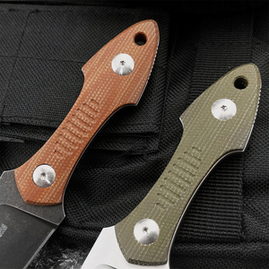 Couteau tactique en acier inoxydable de qualité industrielle à haute dureté avec étui en cuir et manche G10, couteau de survie de poche pour la jungle - Product Image 3