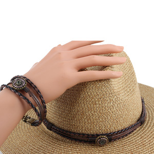 Nouveau Style rétro britannique chapeau ornements Bracelet 2 ensembles fabricants en gros cuir Pu alliage strass <span class=keywords><strong>ceinture</strong></span> décorative - Product Image 2