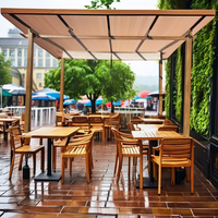 Pergola de jardin extérieure en aluminium rétractable et étanche avec toit persienne 3x4m et voile polyester enduite