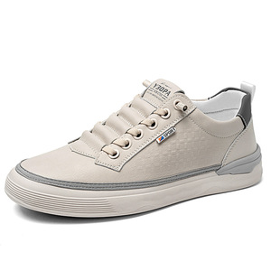 Zapatillas Blancas de Hombre, de Cuero, Tacón Bajo, Transpirables, Casuales, para el Tiempo Libre - Product Image 5