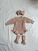 Offre Spéciale nouveau-né bébé barboteuse fille garçon à manches longues tricot barboteuses onesies barboteuses chapeau bonnet ensembles