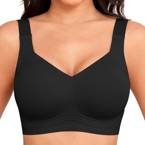 Sujetador sin costuras de talla grande para mujer, con soporte suave, cobertura total, ropa interior cómoda para el día a día, copa de nailon transpirable tejida - Product Image 5