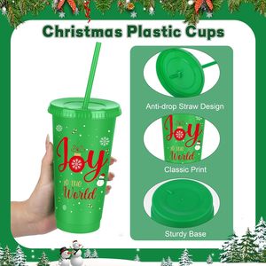 Gobelet réutilisable en plastique écologique de 24 oz avec paille et couvercle pour adultes, idéal pour la rentrée scolaire - Product Image 3